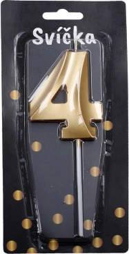 Partykerze Gold Zahl 4