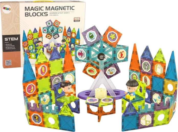 Magnetische 3D-Baublöcke Riesenrad 155 Elemente