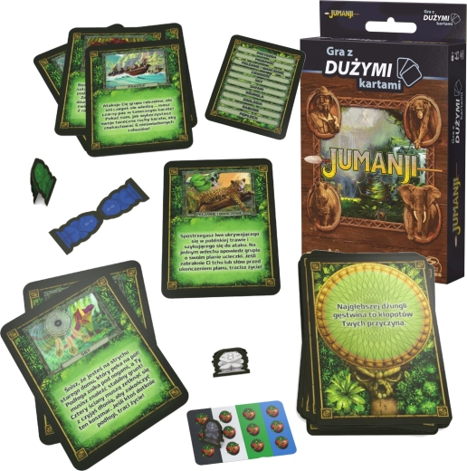 Jumanji Familienkartenspiel mit großen Karten (polnische Version)