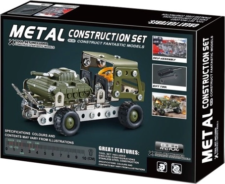 Metallbaukasten Militärfahrzeug mit Panzer