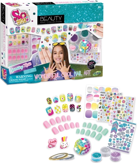 Tasia großes Nagelset mit Glitzer und Ringen für Kinder