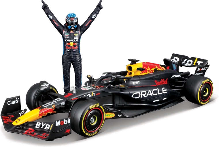 Bburago Modell Formel 1 Oracle Red Bull Racing RB20 2024 mit Figur Max Verstappen 1:24