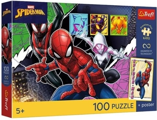 Kinderpuzzle Premium Plus Kids heldenhafte Spinne 100 Teile