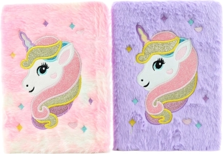 Plüsch-Notizbuch mit Einhorn - 1 Stück