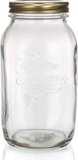 Glasdose QUATTRO STAGIONI 1,5 l mit Metalldeckel