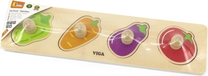 Holzpuzzle mit Griffknöpfen – Gemüse
