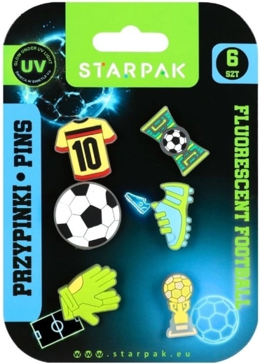 Gummi-Abzeichen Football fluo – 6 Stück