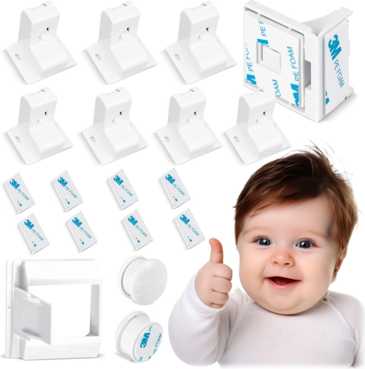 Magnetische Kindersicherungen für Schränke RICOKIDS, Set mit 8 Stück