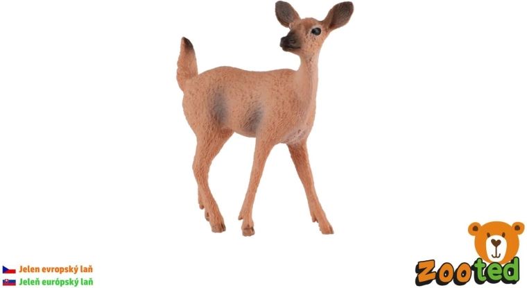 Figur einer europäischen Hirschkuh aus Kunststoff, 7 cm