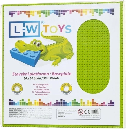 Große Bauplatte 50×50 Noppen, limettengrün