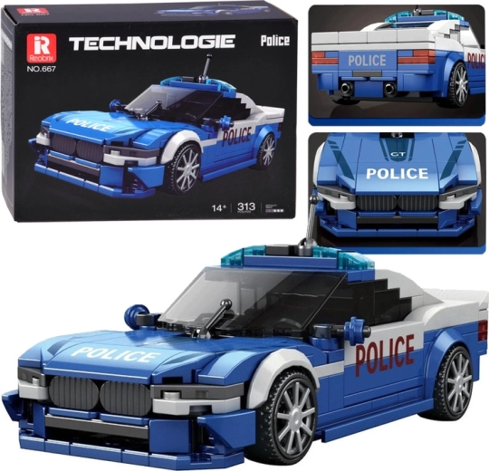 Bausatz eines sportlichen Polizeiautos mit 313 Teilen