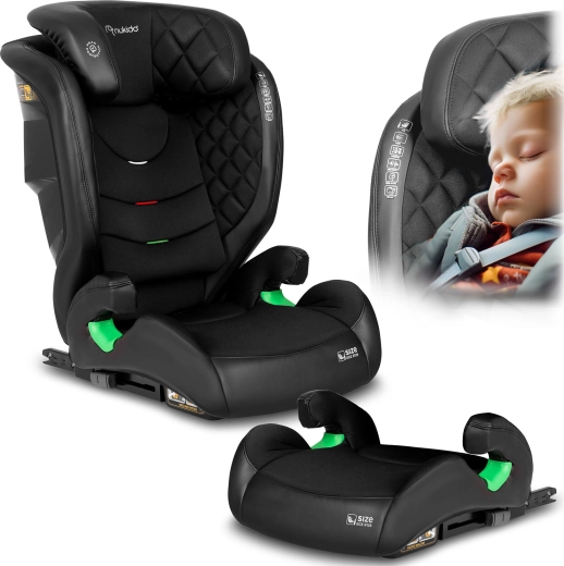 Kinder-Autositz Nukido Louis schwarz 100–150 cm ISOFIX i-Size