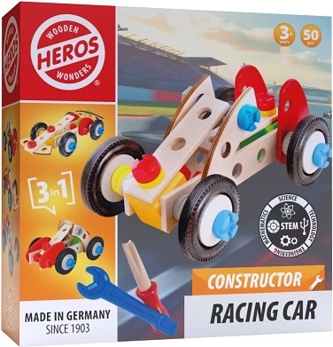 Heros Holz-Konstruktionsbausatz 3-in-1 – Rennwagen