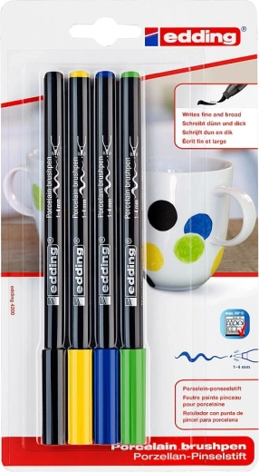 Porzellanmalstifte Edding 4200, Set mit kühlen Farben, 4 Stk.
