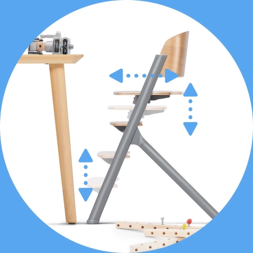 Einfache Sitz- und Fußstützenverstellung für ergonomisches Sitzen