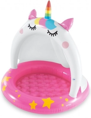 INTEX Aufblasbares Kinderplanschbecken mit Sonnendach – Einhorn