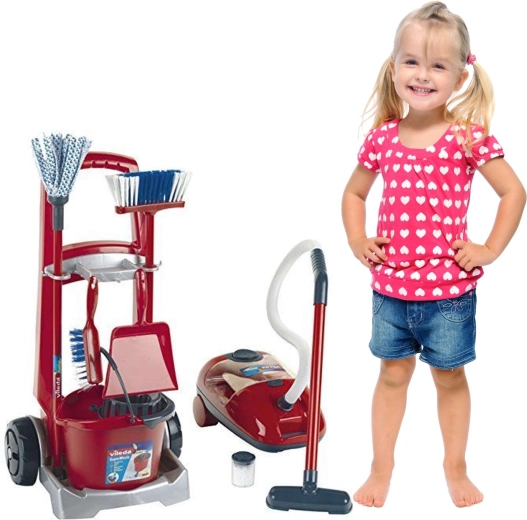 Realistischer Spielzeugstaubsauger mit Sound und Granulat