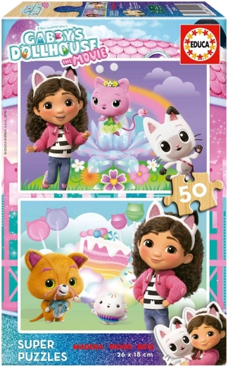 Educa Holzpuzzle Gabby’s Dollhouse 2 × 50 Teile