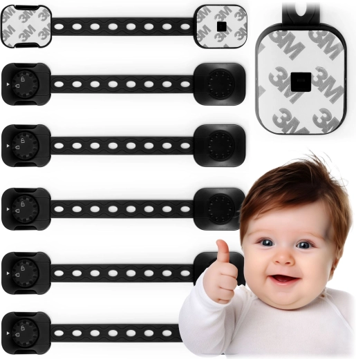 RICOKIDS Kindersicherungen für Schränke, 6 Stk., schwarz