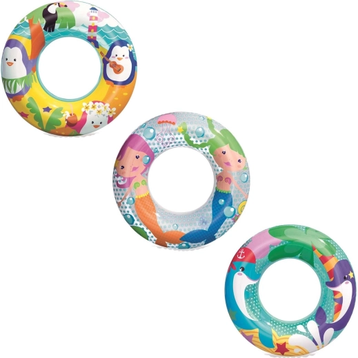Bestway aufblasbarer Schwimmring für Kinder mit Delfinmotiv, 51 cm