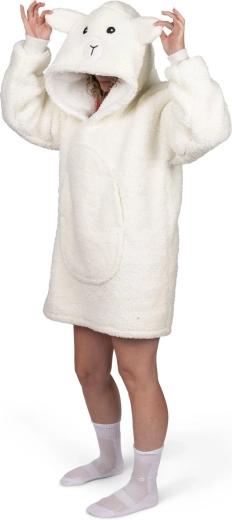 Wärmende Hoodie-Decke mit Kapuze 'Schaf' für Teenager und Erwachsene