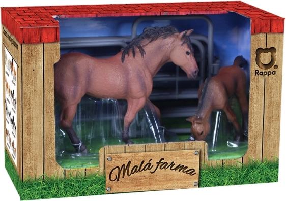 Set aus Kunststoffpferden mit Gehege Meine kleine Farm