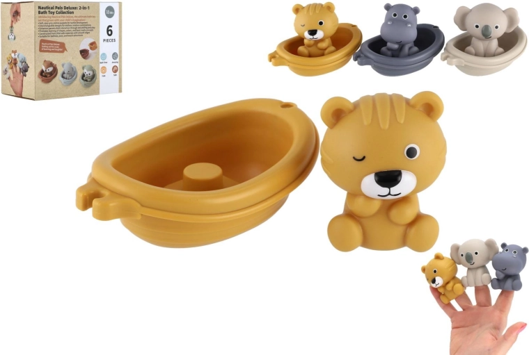Gummibötchen für die Badewanne mit Tieren, Set