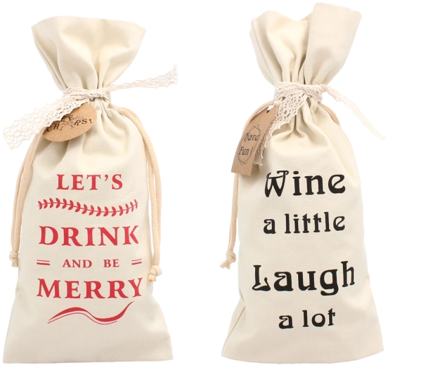 Cremfarbener Geschenkbeutel für Flaschen 15 × 35 cm mit Zugband (Packung mit 20 Stück)