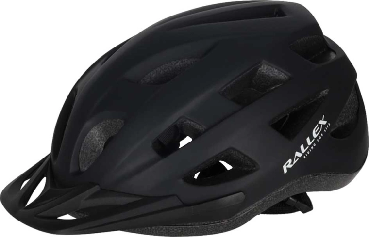 Fahrradhelm Rallex mit Visier, schwarz, M 54–58 cm