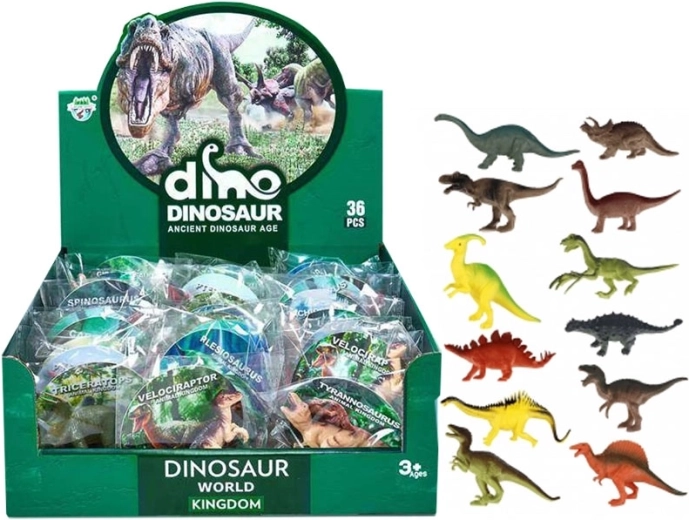 Dinosaurier-Figur mit Karte und Namen