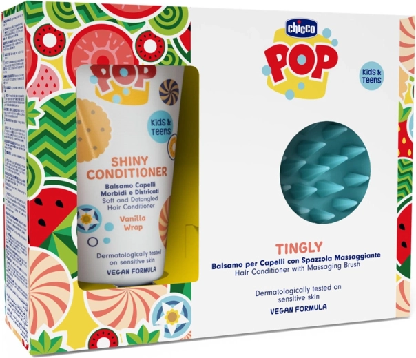 Chicco POP Vanilla Shiny Haarspülung 150 ml mit Kopfhaut-Massagebürste