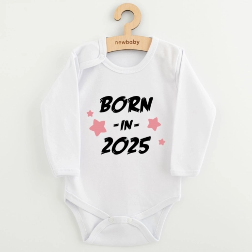 Baby-Body mit Aufdruck New Baby Born in 2025, rosa, Gr. 68
