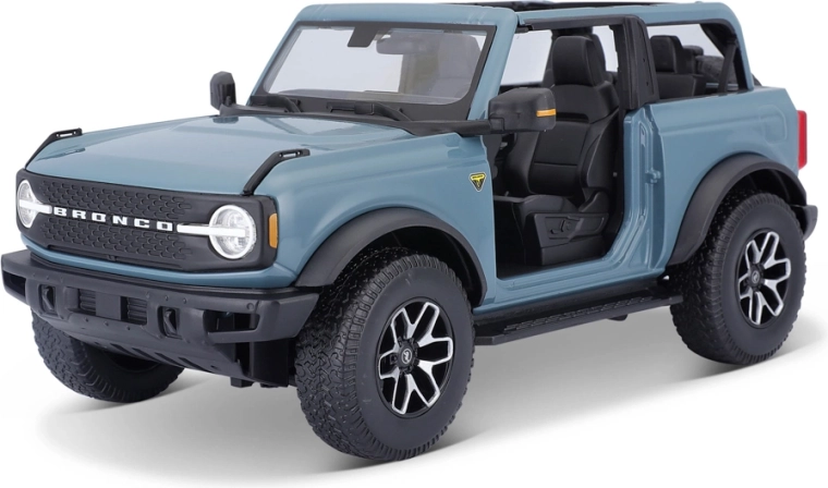Maisto 2021 Ford Bronco Badlands ohne Türen blau 1:18