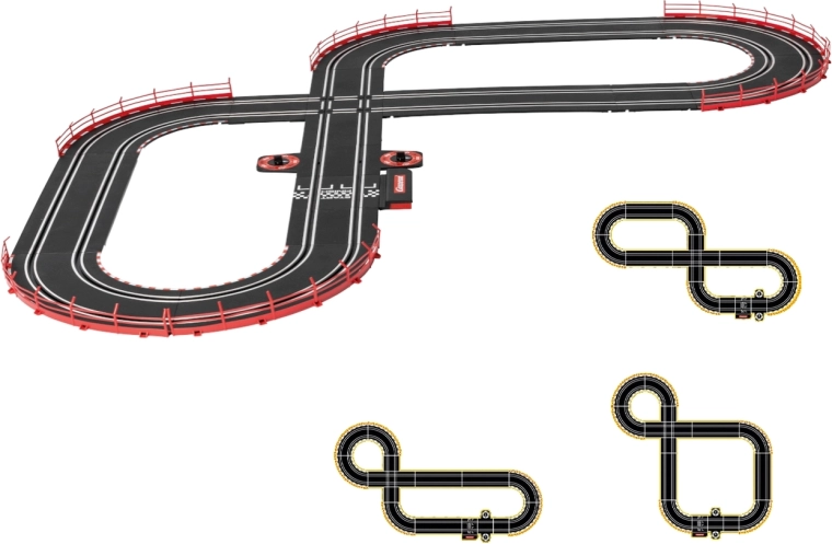 Rennstrecke mit Kreuzung und Rundenzähler