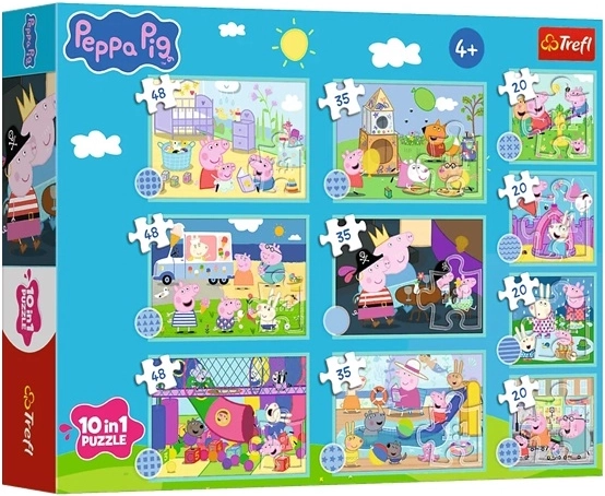 Puzzle 10 in 1 Spaßige Welt von Peppa