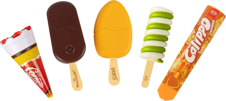 5 lizenzierte Algida-Eissorten fürs Verkaufsspiel