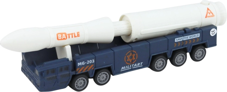 Transportfahrzeug mit großer Rakete