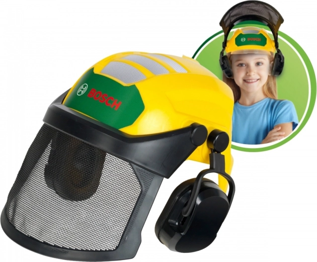 Verstellbarer Helm mit Visier und Gehörschutz