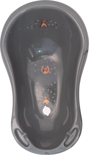 Maltex Kinderbadewanne mit Stöpsel Minimal Pferdchen 84 cm steel grey