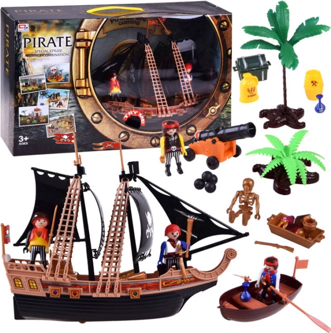Piratenschiff – Spielset mit Figuren, Kanone sowie Licht- und Soundeffekten