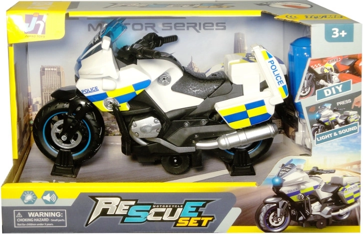 Polizeimotorrad mit Licht und Sound – Bausatz für Kinder