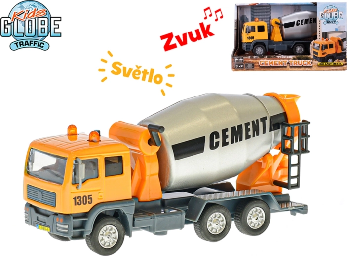 Kids Globe Traffic Metall-Betonmischer mit Licht und Sound, 15,5 cm