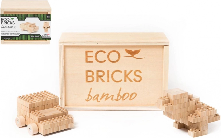 Holzbausatz mit 45 Teilen in der Schachtel