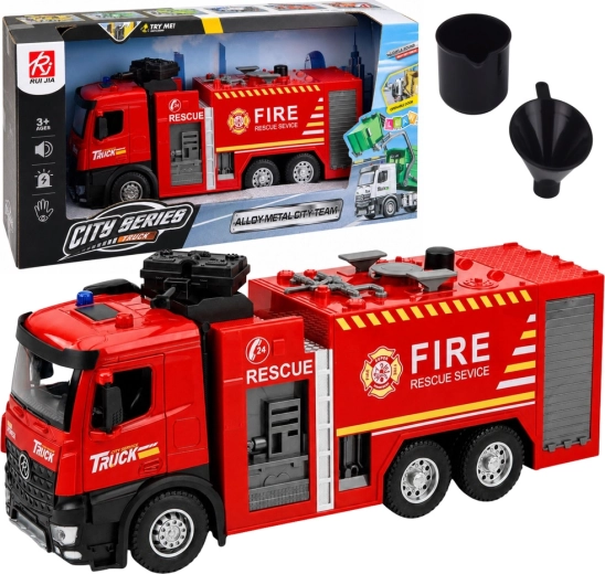 Feuerwehrwagen mit Wasserspritzfunktion, Licht und Sound 1:12