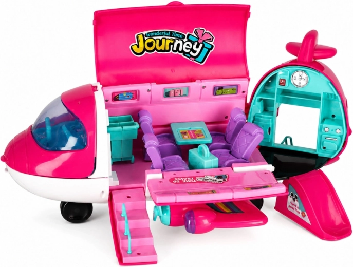 Aufklappbares 2-in-1 Flugzeug mit Spielinterieur