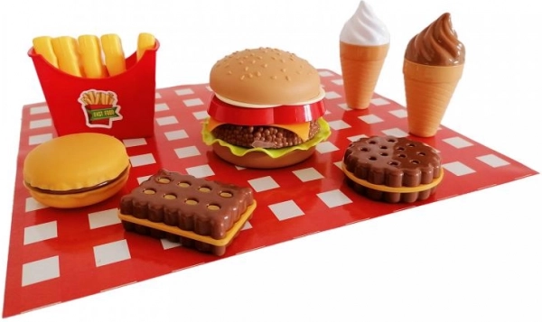 Plastiklebensmittel-Set Fast Food