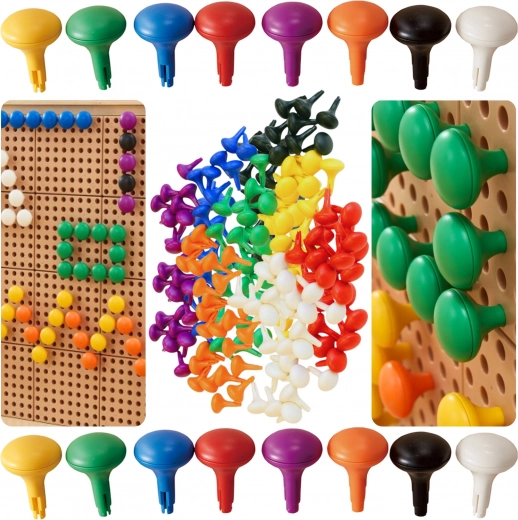 Masterkidz Bunte Jumbo Clips für STEM-Boards 128 Stk - 8 Farben