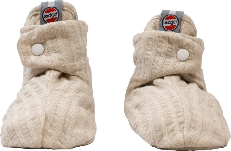 Lodger Baumwoll-Babyschuhe Seersucker Birch 0–3 Monate