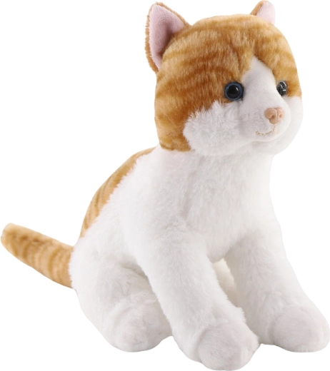 Plüschkatze rost-weiß sitzend 20 cm