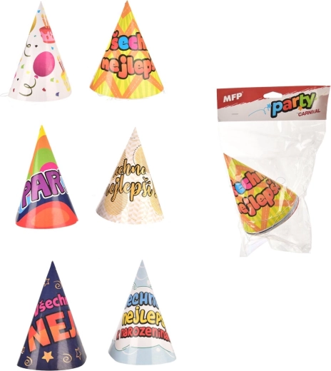 Papier-Partyhütchen „Alles Gute“ (6 Stk.)